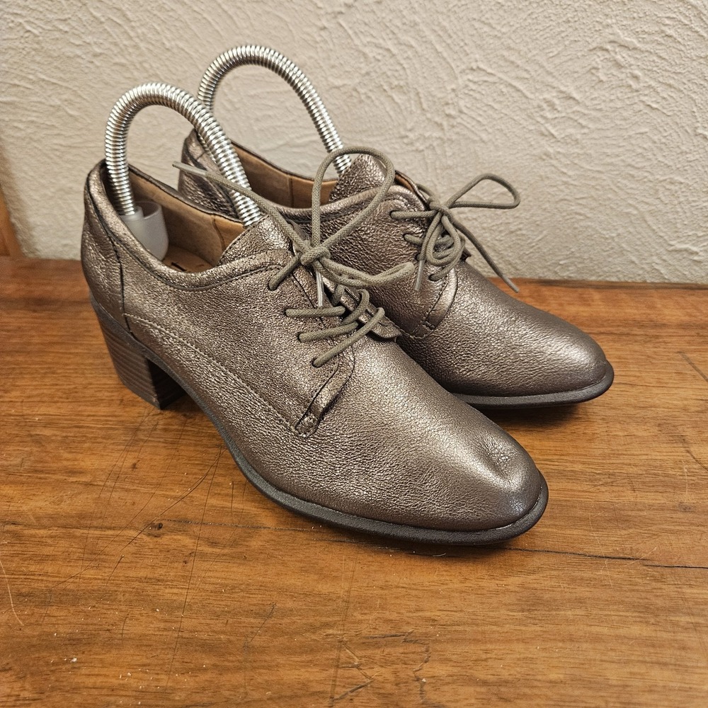 Sofft Patience Metallic Copper Leather Oxford Ankle Boot Woman's‎ Size 7M